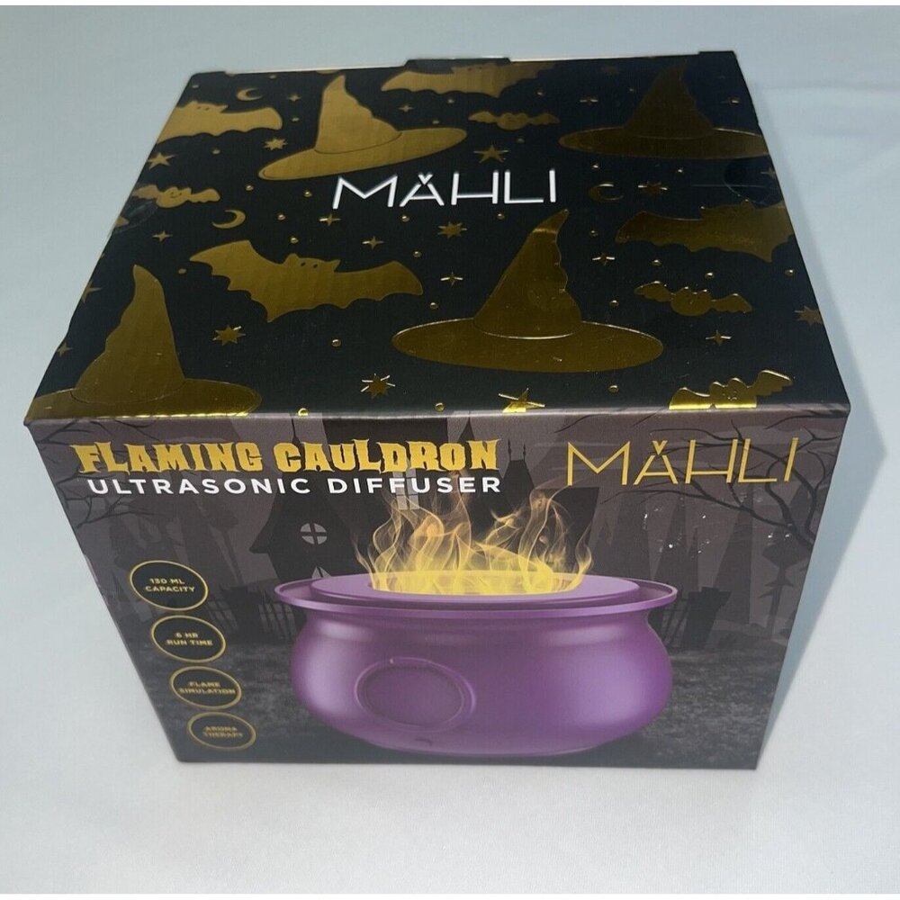Mahli Flaming Cauldron Aroma Diffuser Ultrasonic Purple Viral TikTok Halloween